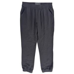 LAN JAENICKE Pants Silk Joggers Black Size Large